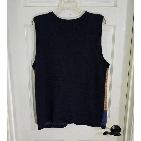 Capacity Women's Color-block Knit Vest Harvest Indie Embroidered V Neck Size XL - Picture 4 of 13